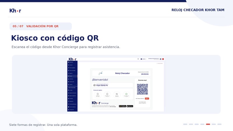 Kiosco con código QR — Khor TAM