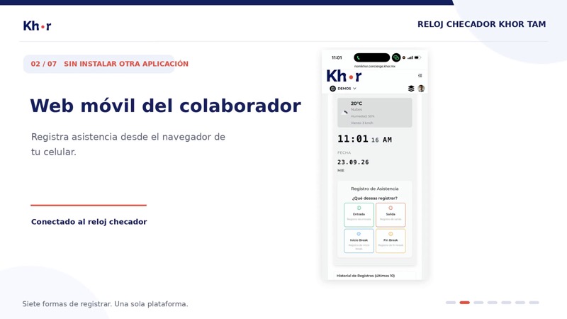 Web móvil — Khor TAM